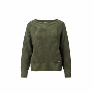 Hollister Olive Green Cropped Chunky Knit Sweater